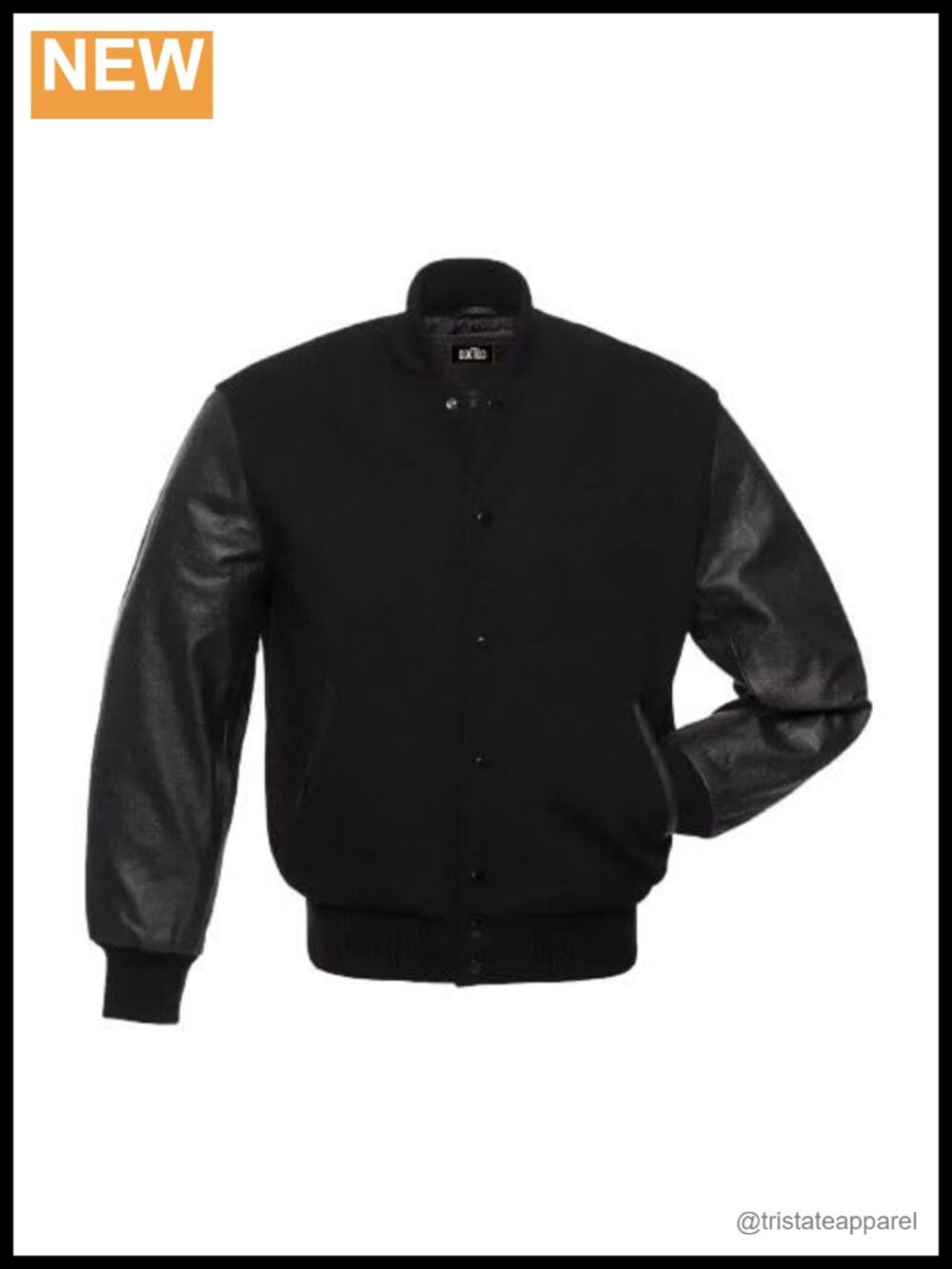 Varsity Jacket Real Leather Sleeves Wool Body Fitted